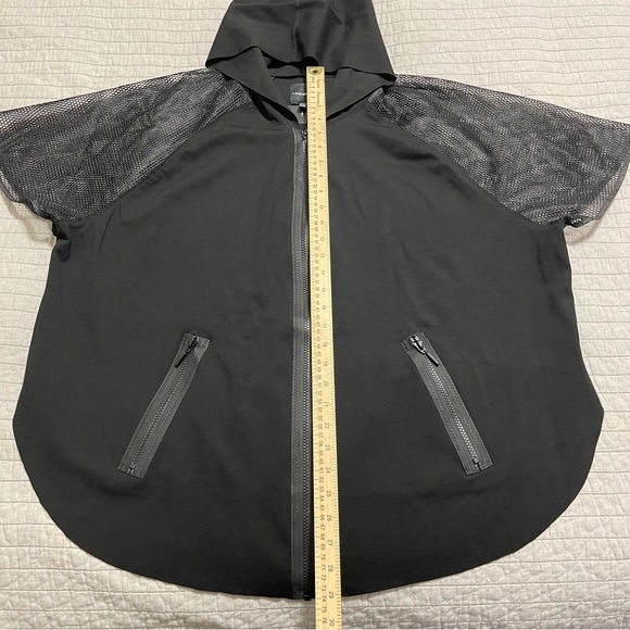 Lane Bryant Black Hooded Full Zip Jacket with Mesh Short Sleeve Size 22/24 - Picture 5 of 9